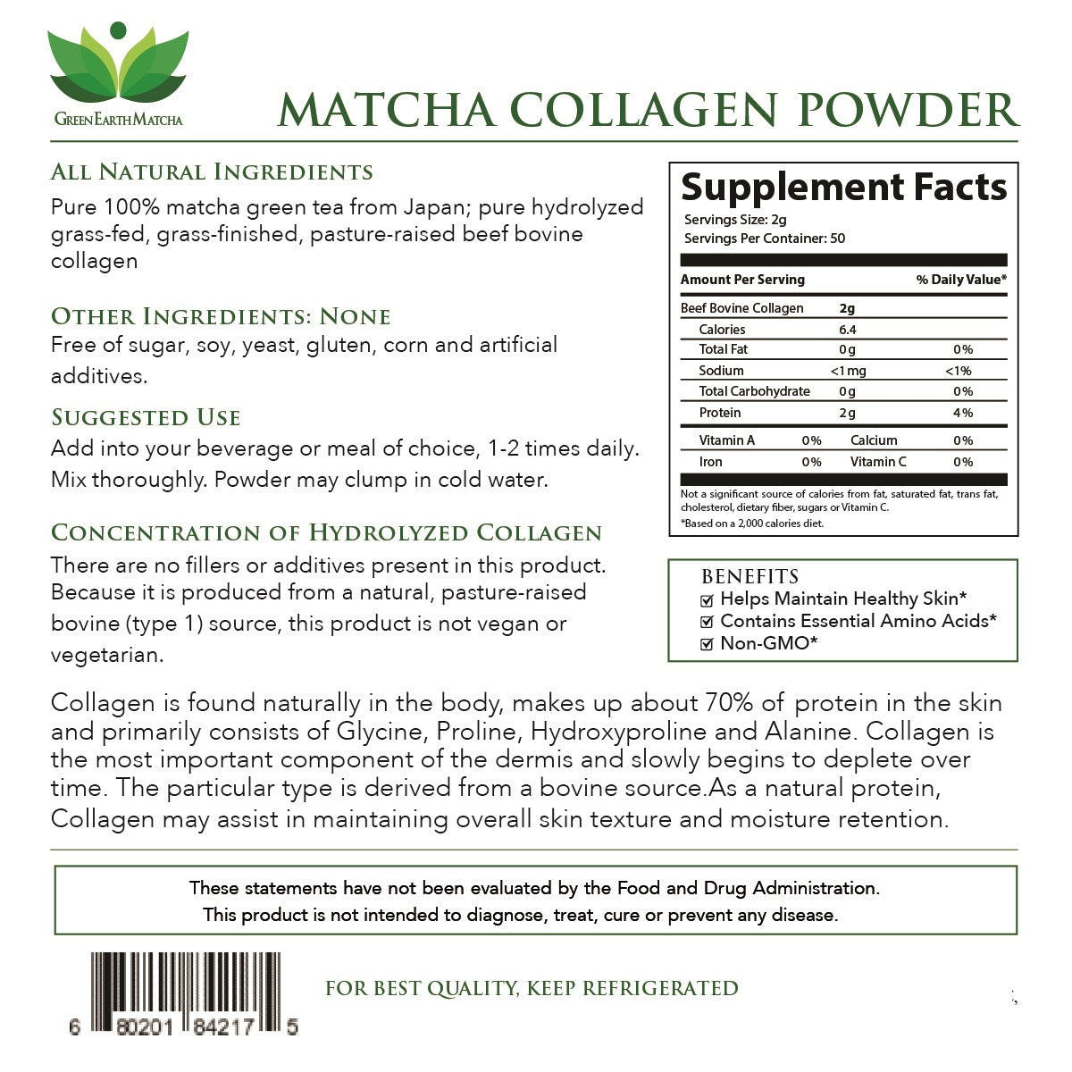 Premium Matcha Collagen (30g)